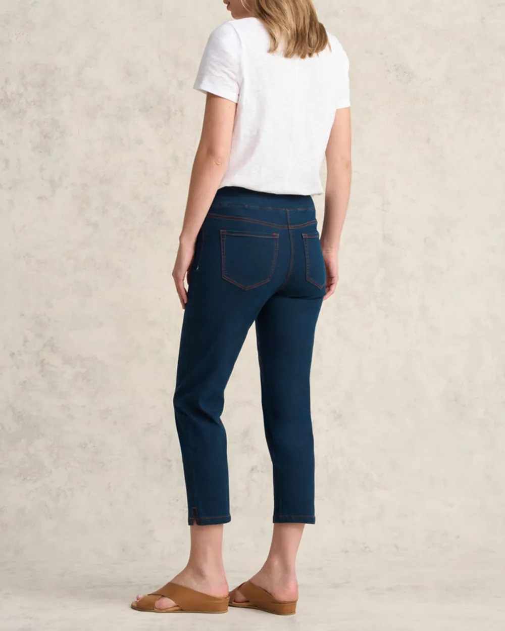 Navy Blue Cropped Pants For Elegant Daily Style