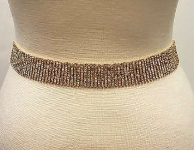 Classic Crystal Multirow Waist Belt
