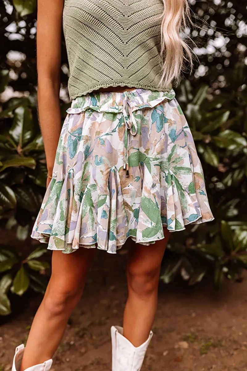 Lightweight And Casual Women's Floral Skirt