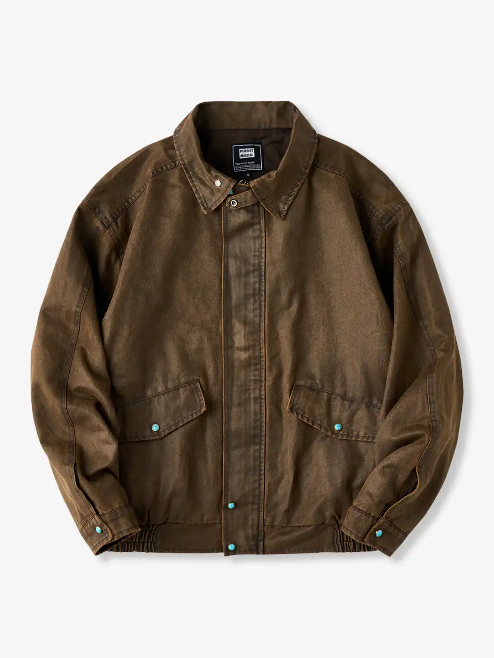 Men's Suede Texture Button Front Work Jacket