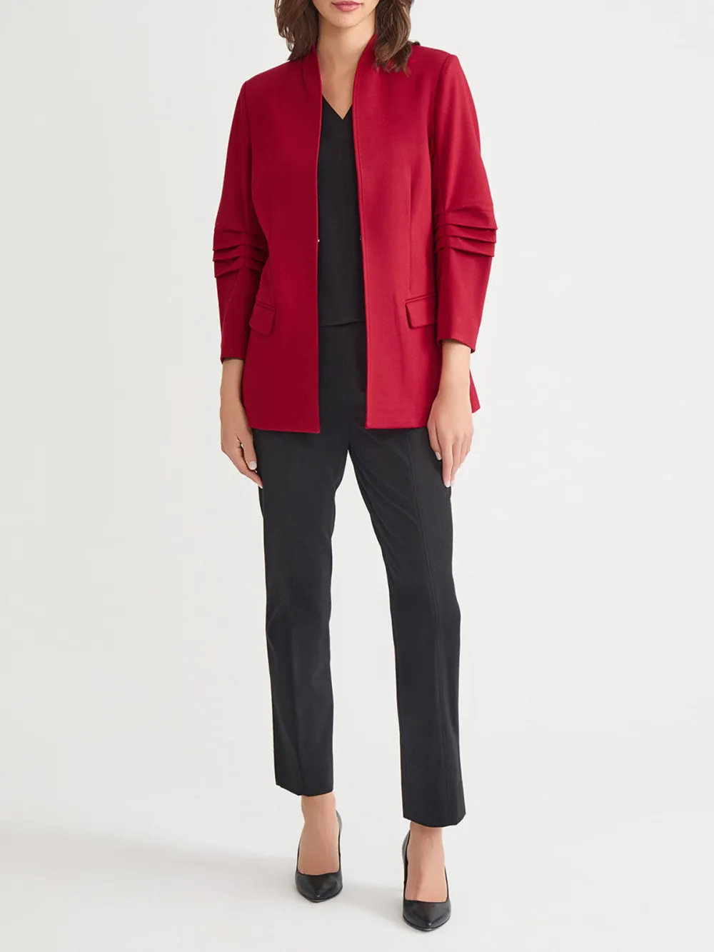 Three Quarter Sleeve Pleated Jacket