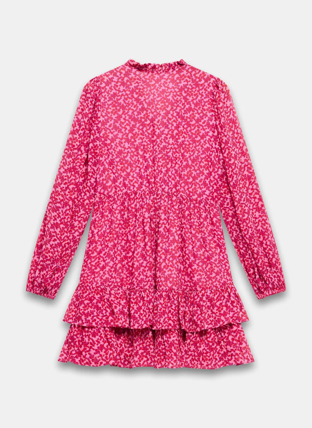 Casual Style Pink Floral Print Mini Dress