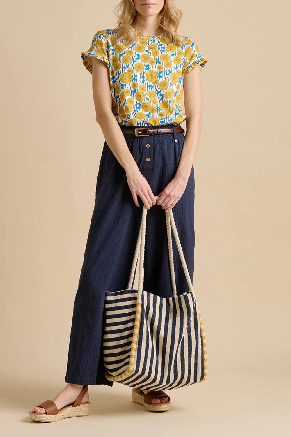 Pure Cotton Colorful Sunshine Floral Ladies Short Sleeves