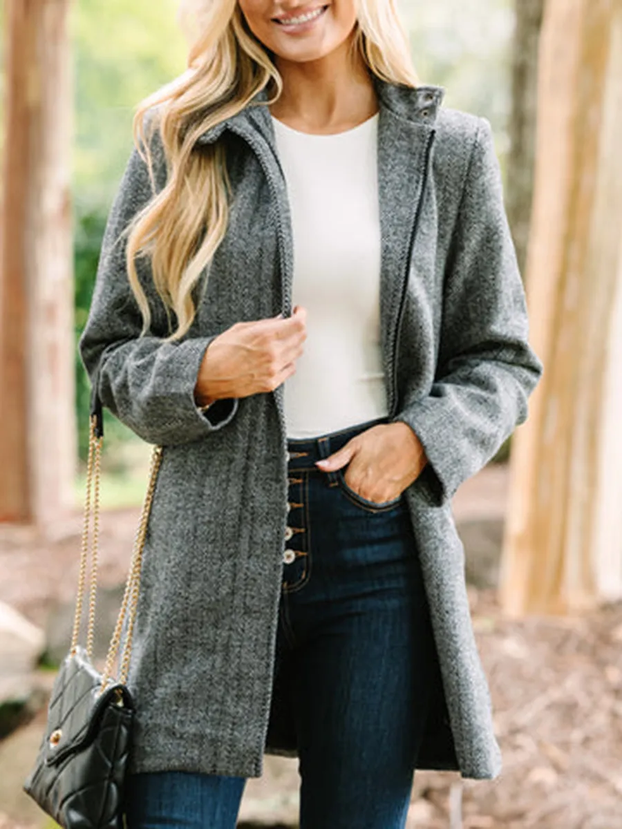 Black Herringbone Coat