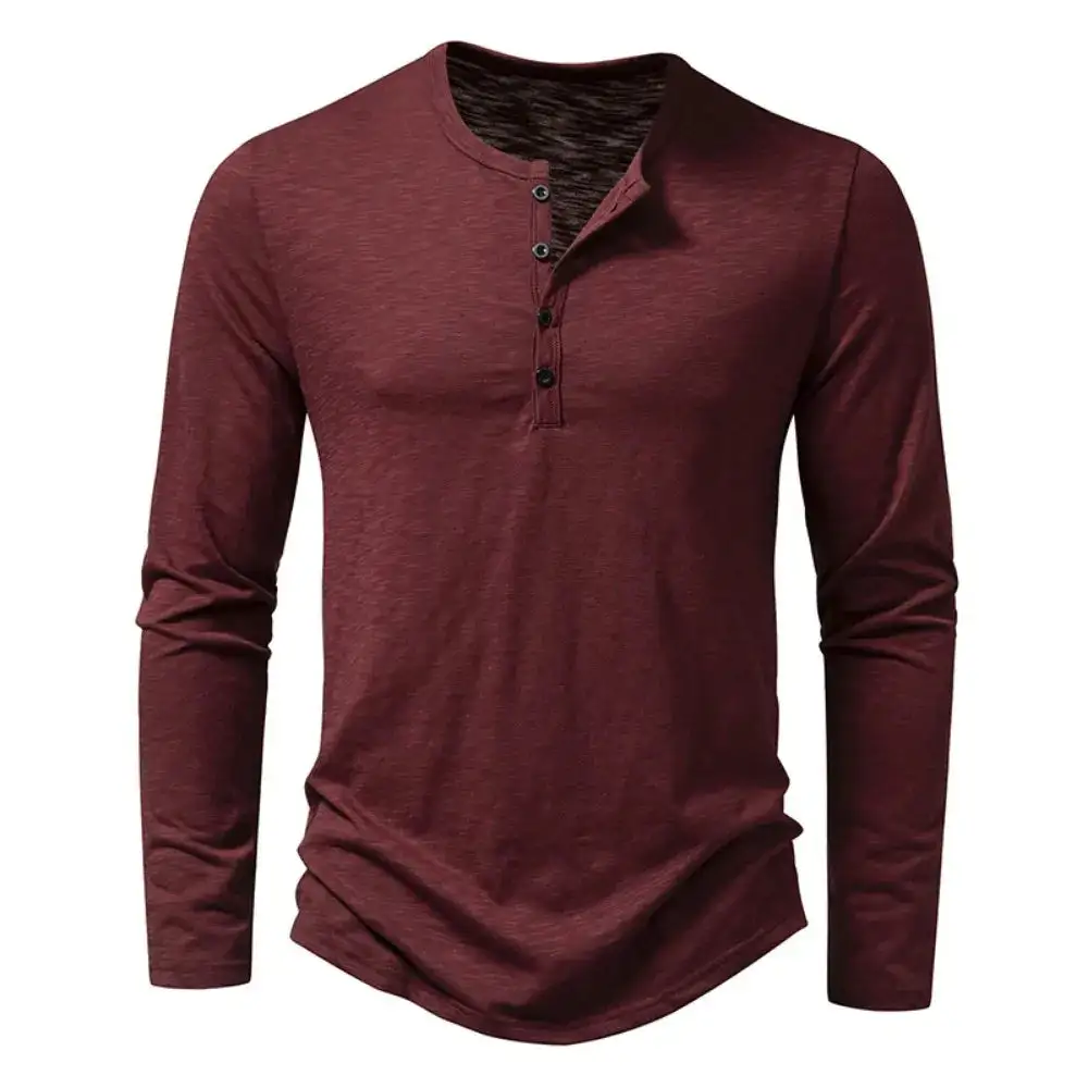 Slub Cotton Henley Shirt