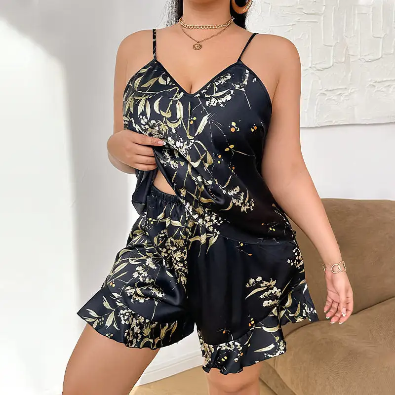 Cherry Print Pajama Sleeveless Set