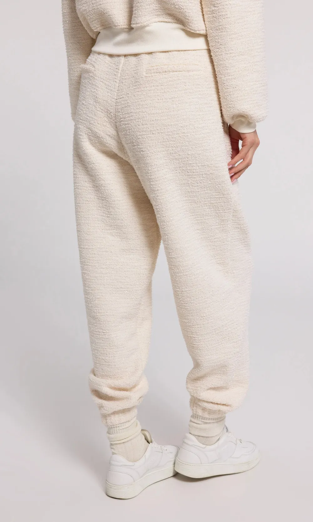 White Comfort Elastic Waist Jogging Pants