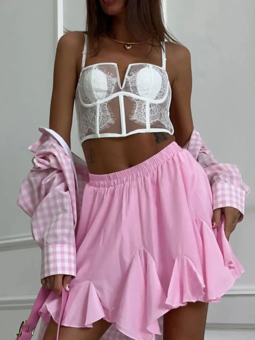 Ruffle Elastic Skirt