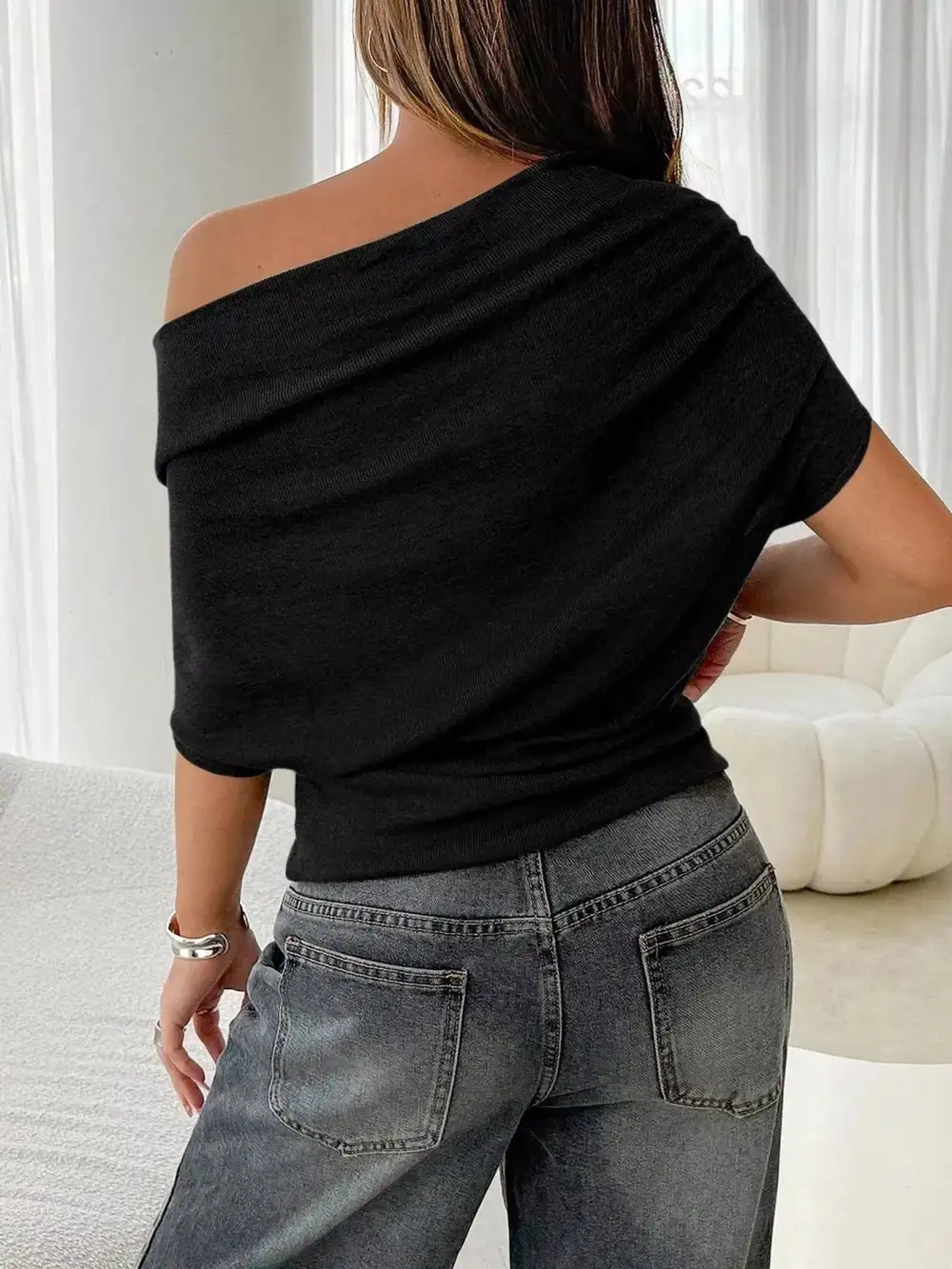 Shoulder Ruched T-Shirt