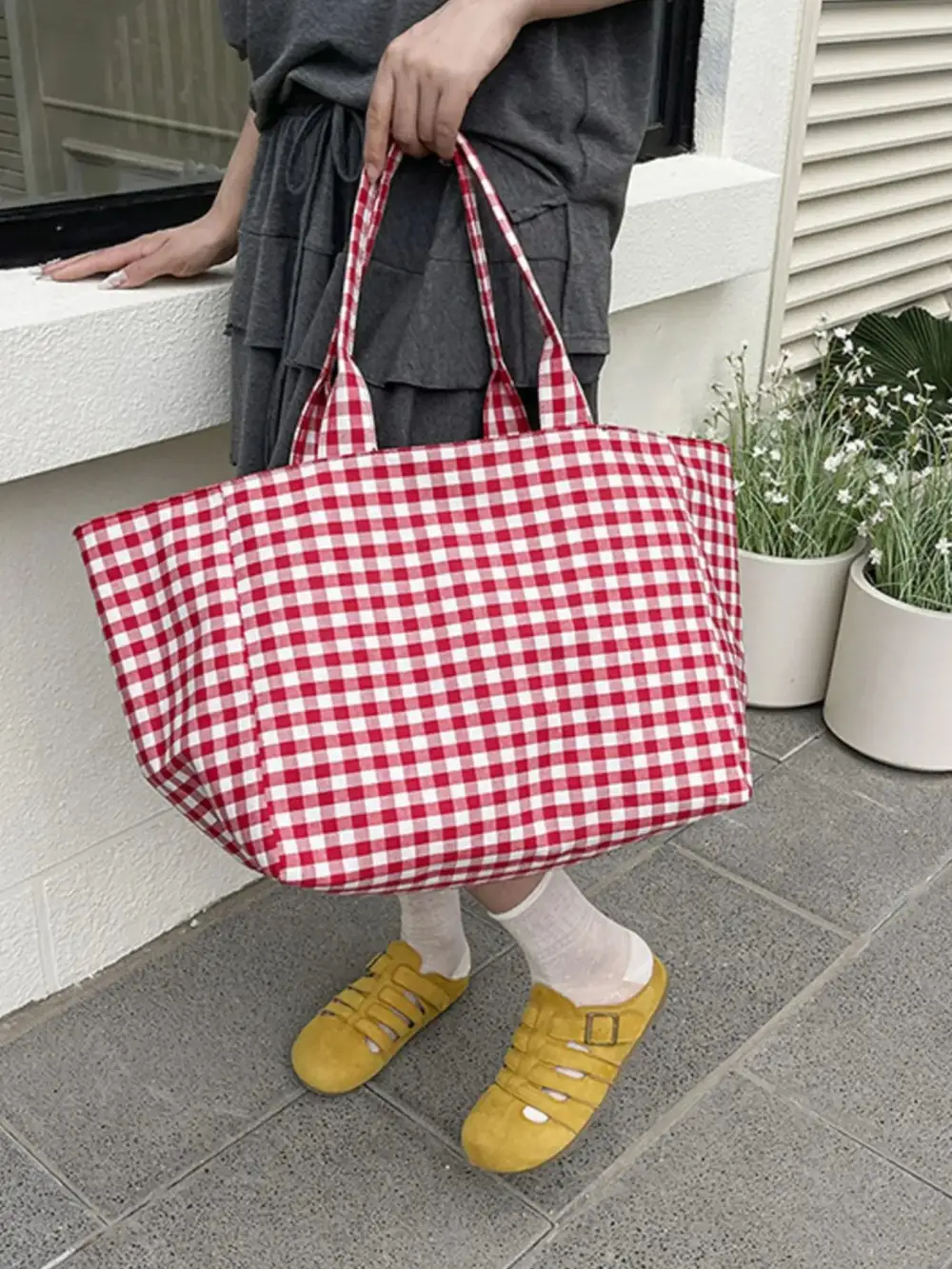 Everyday Plaid Tote Bag