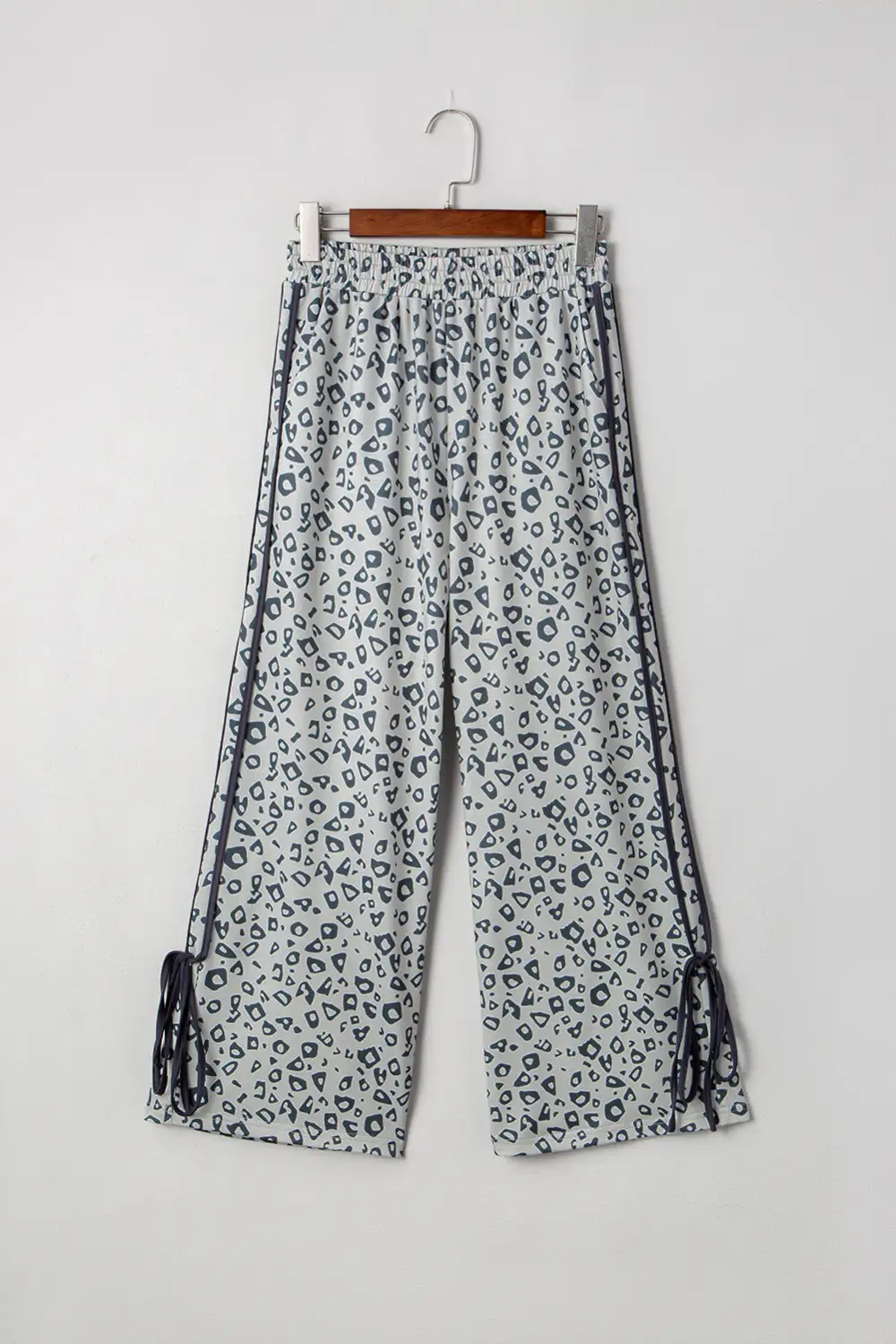 Leopard High Rise Side Bow Straight Leg Pants