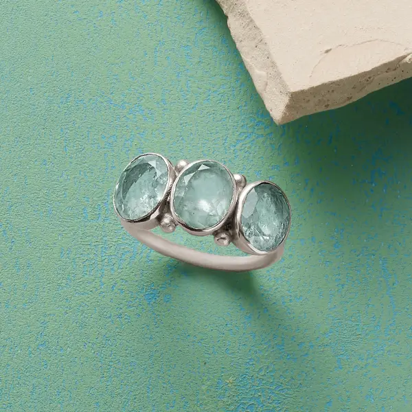 Aqua Trifecta Ring