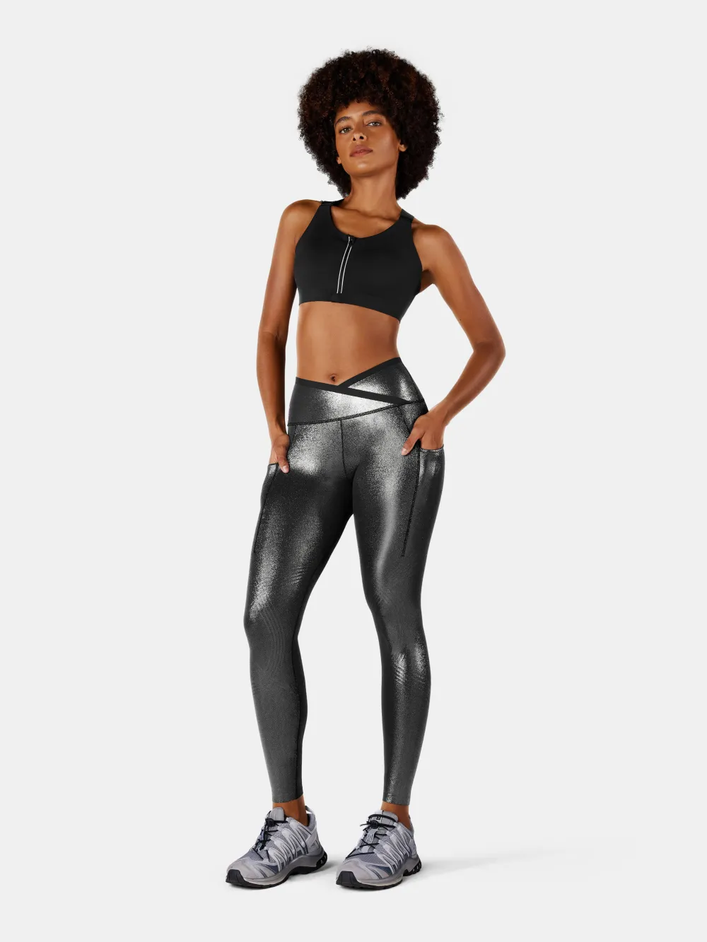 Body Sculpt Faux Leather Side Pocket Leggings