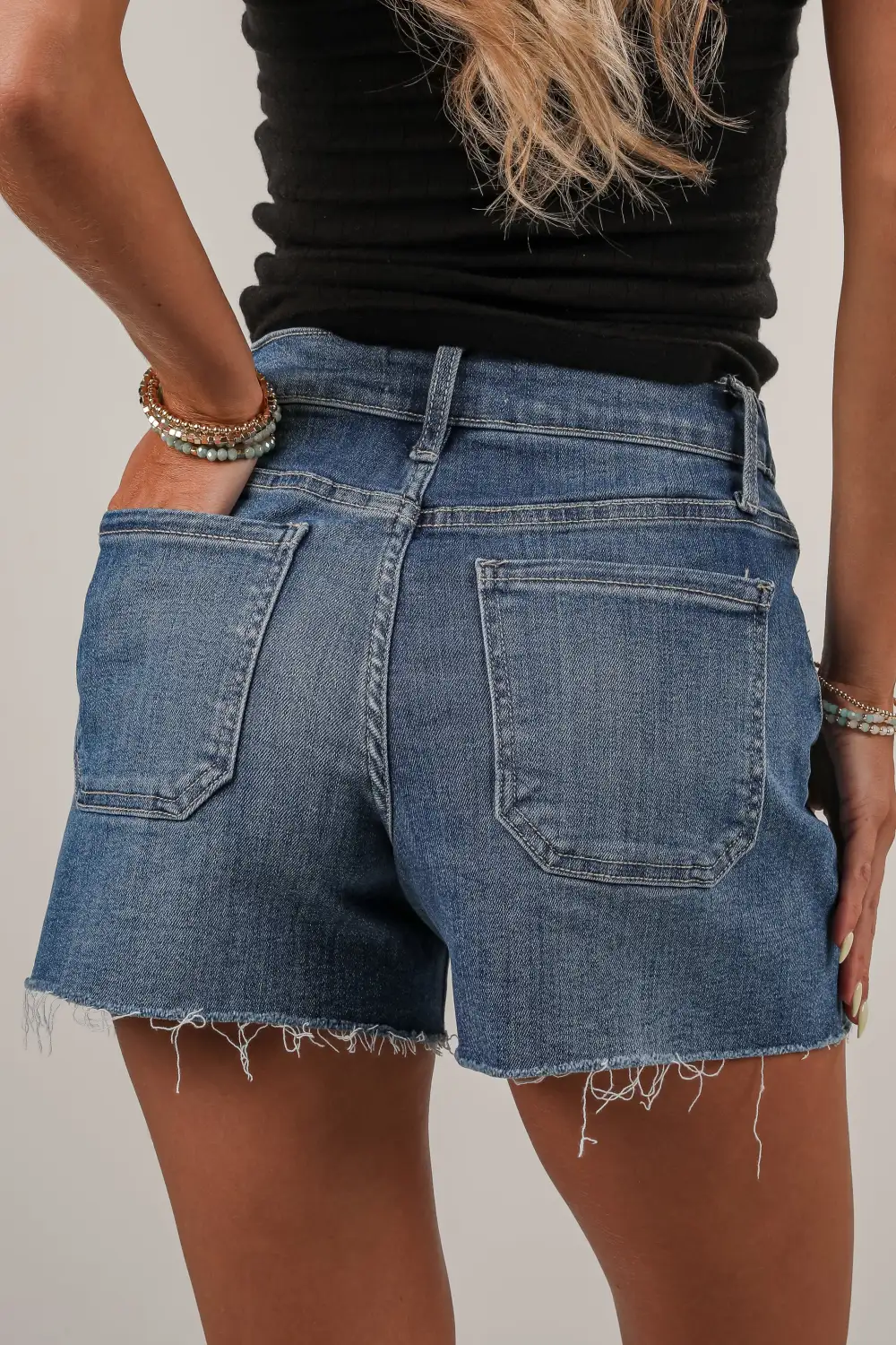 High Rise Tie Waist Drawstring Shorts
