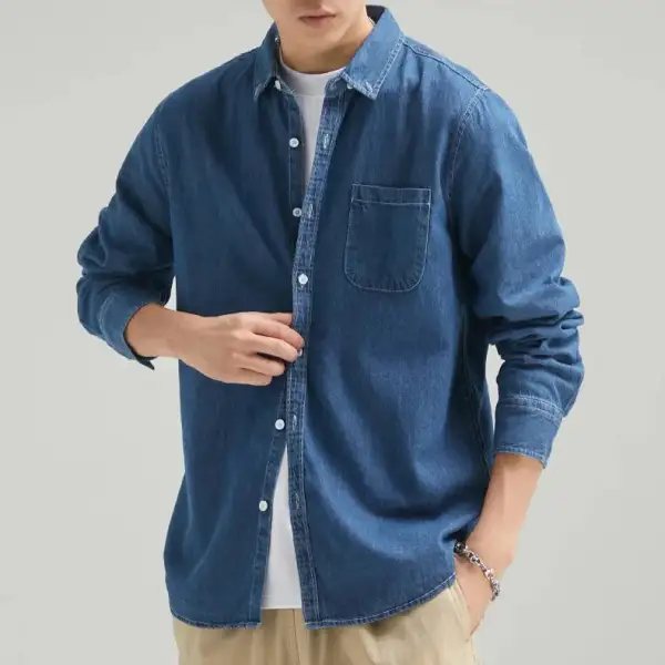 Washed Denim Western Shirt