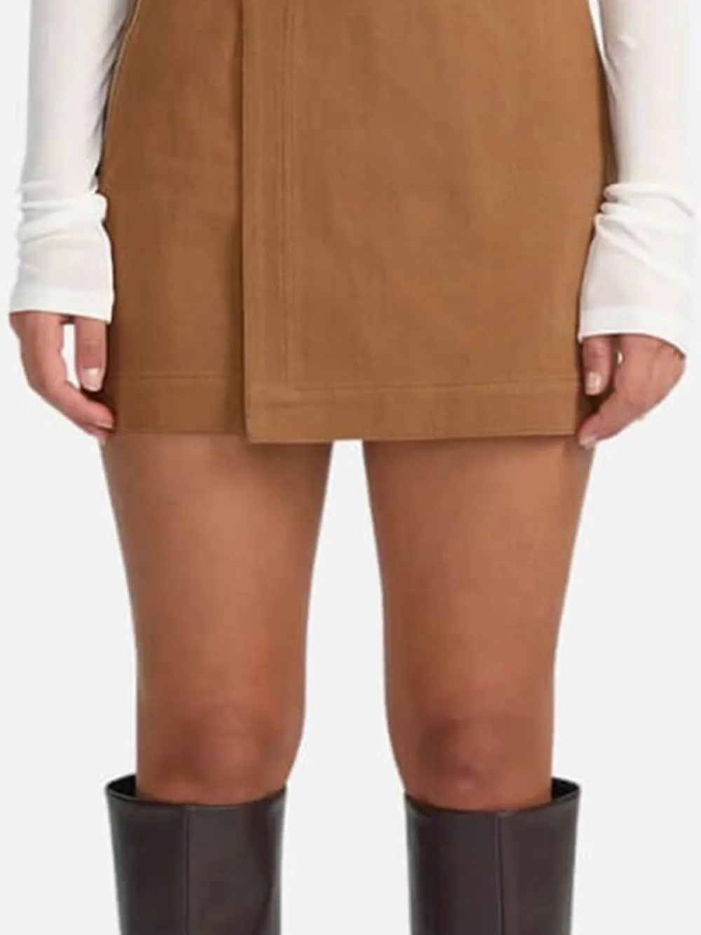 Plain Mid-Waist Mini Skirt