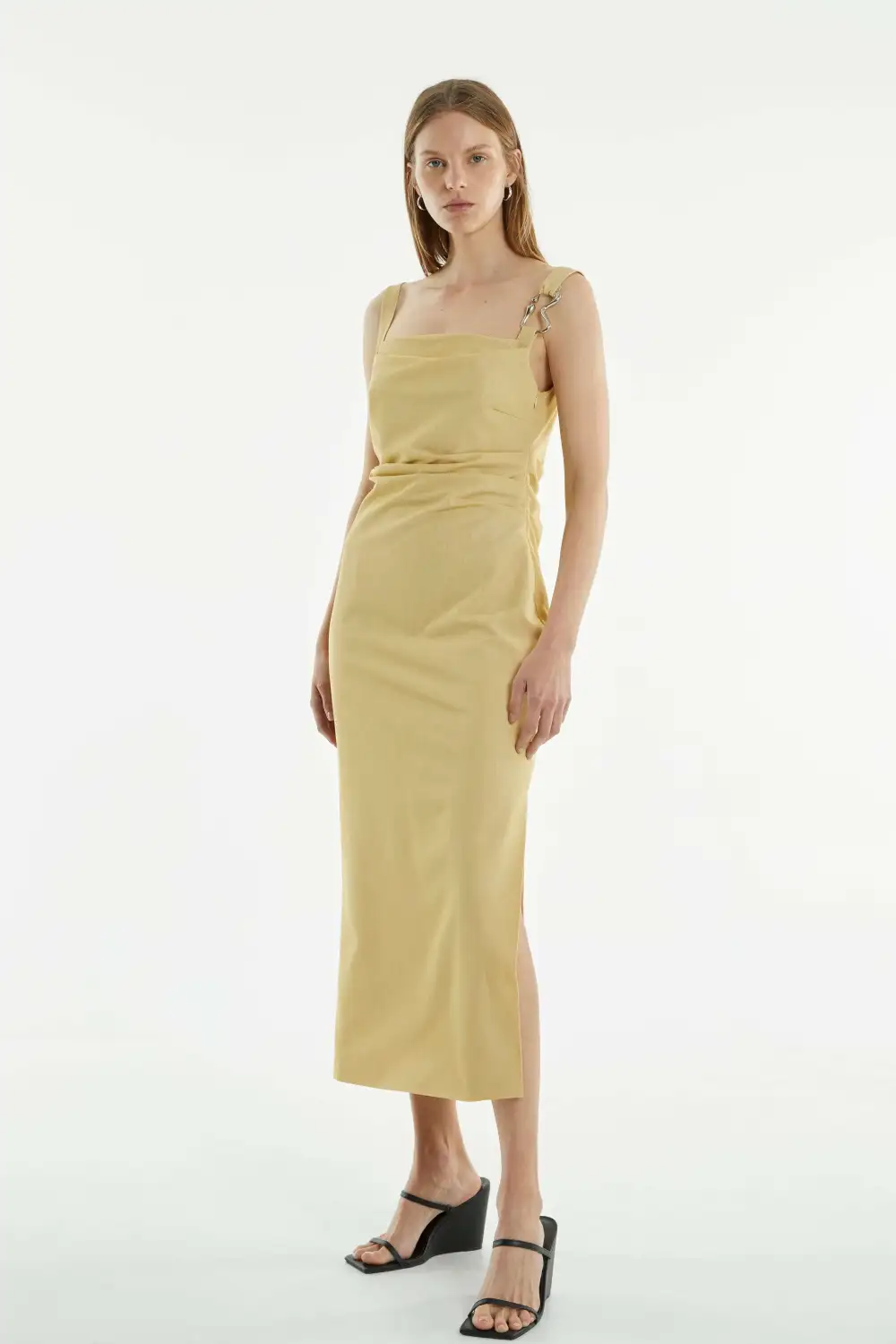 Paradigm Tucked Midi Dress