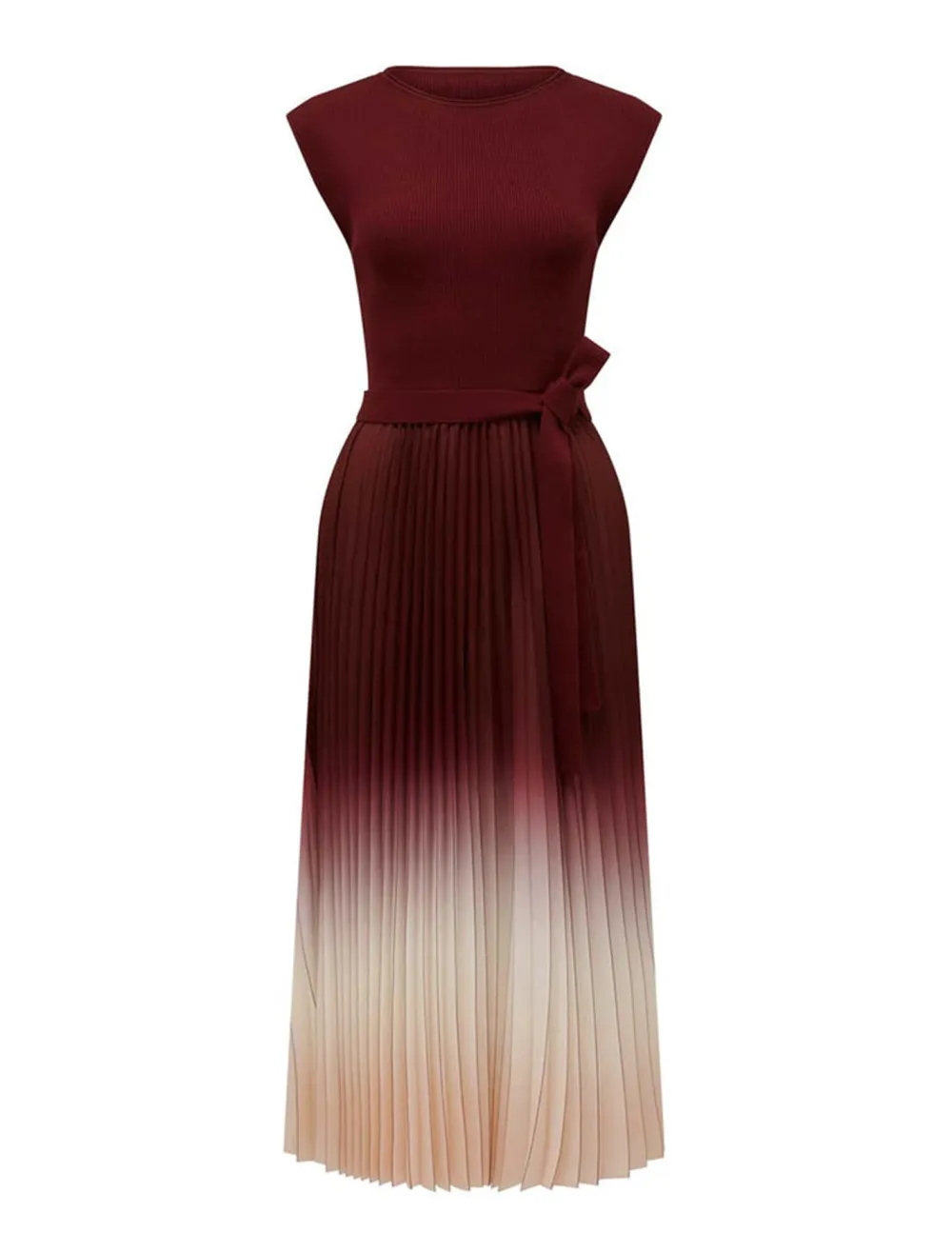 Ombre Pleated Midi Dress