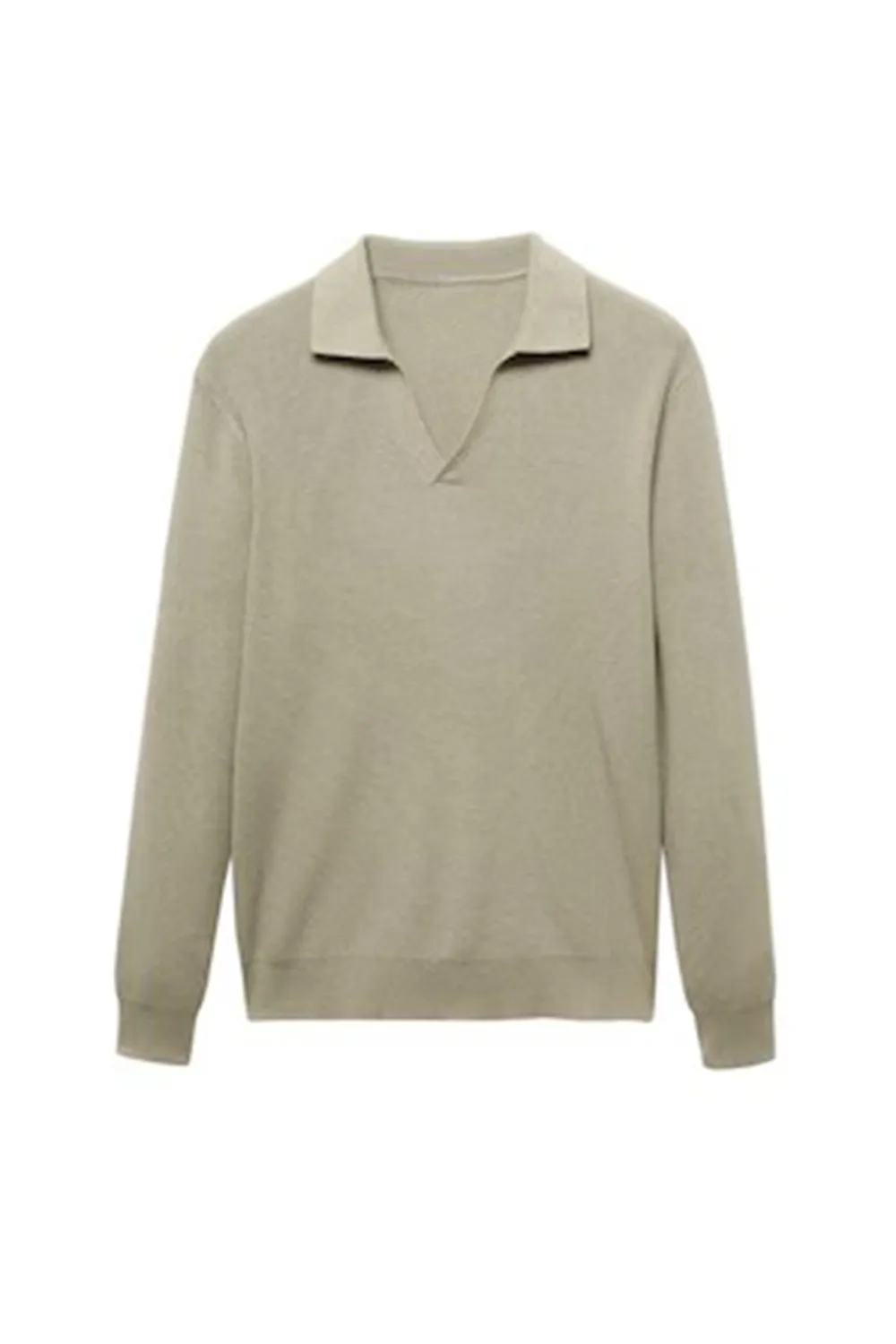 Ribbed Knit Polo Shirt