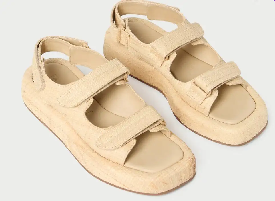 Platform Strappy Slip On Sandals