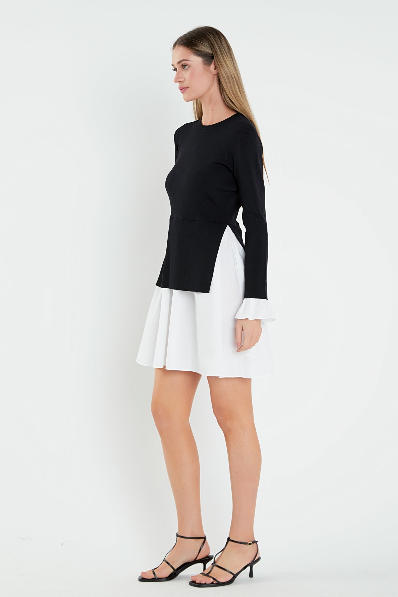 Poplin Combo Knit Dress