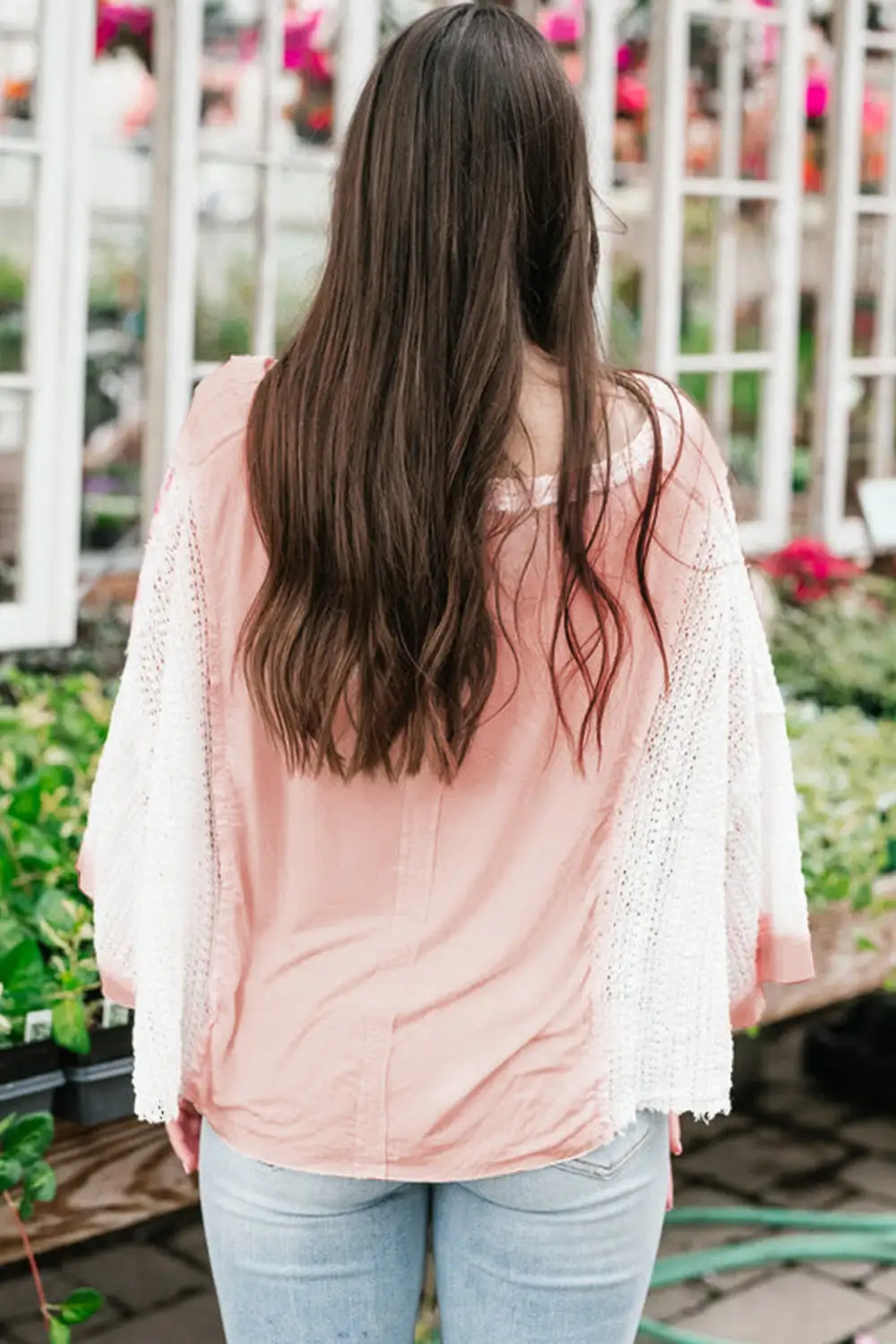 Clean Floral Lace Detail Blouse
