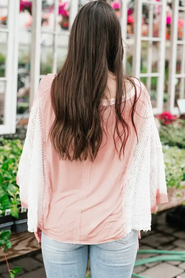 Clean Floral Lace Detail Blouse