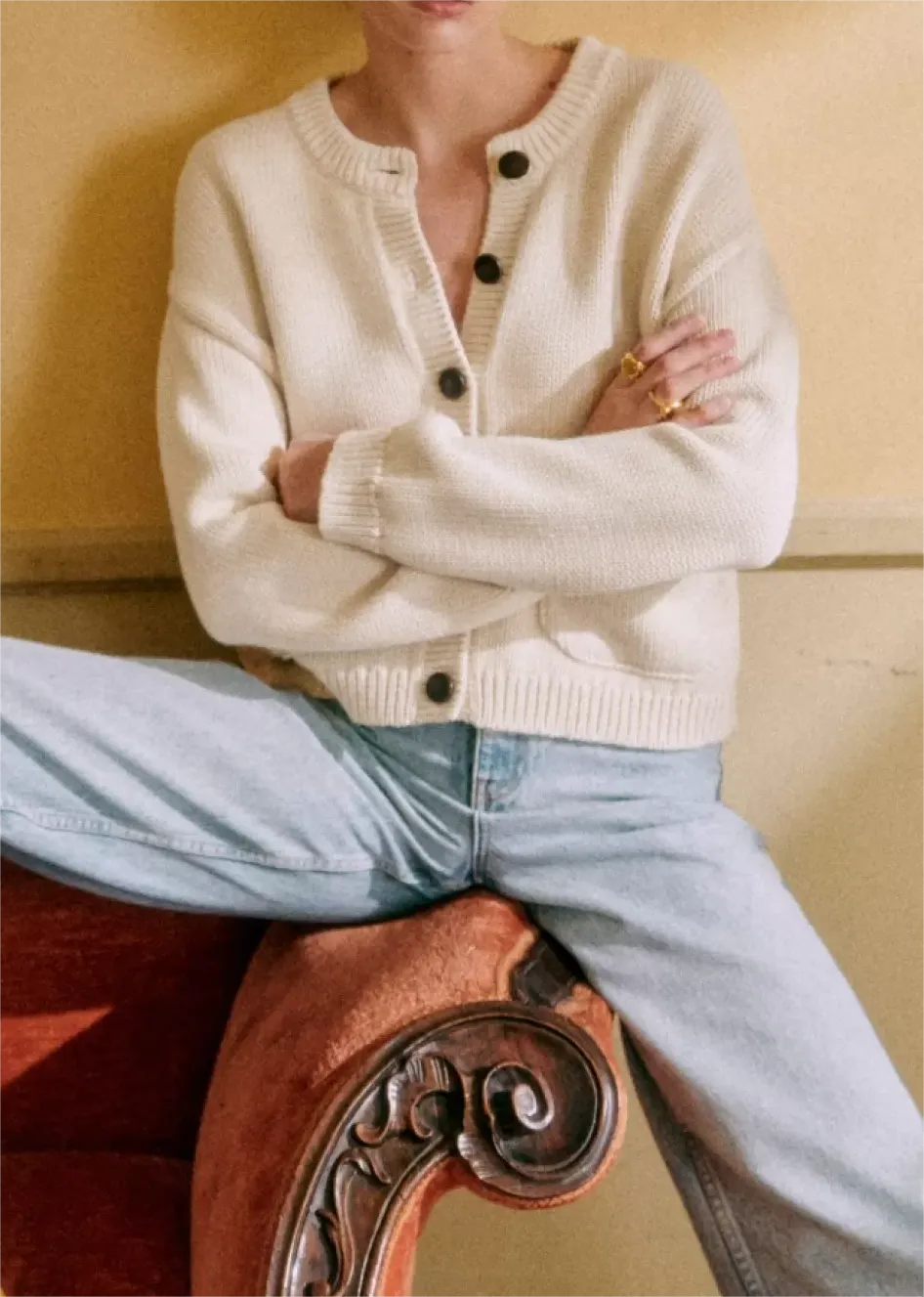 Patch Pockets On Front Cardigan Knitwear