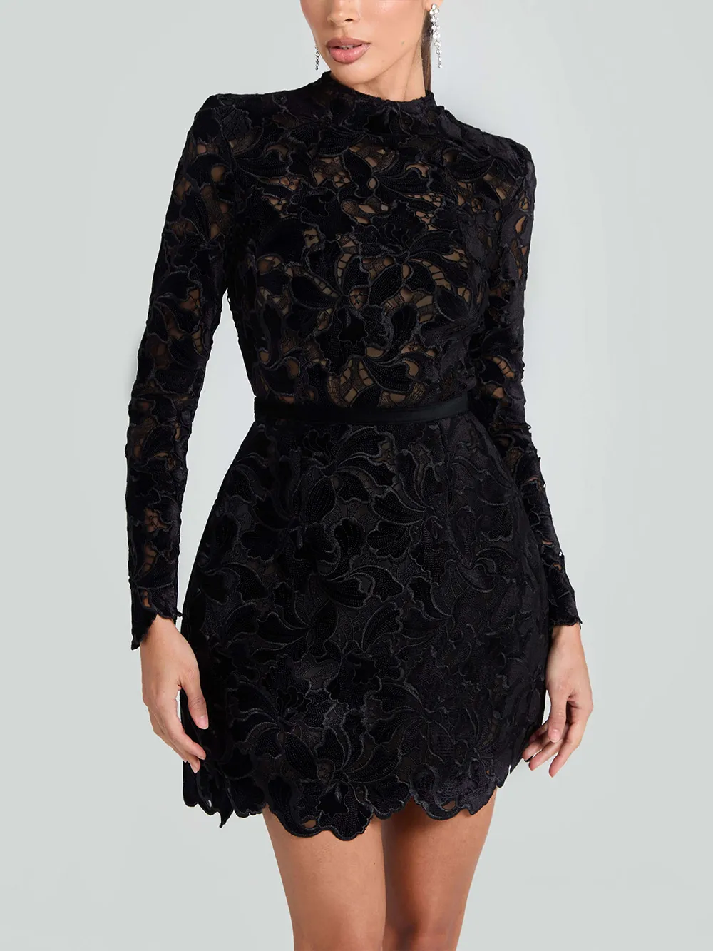 And Sophisticated Lace Elegant Mini Dress