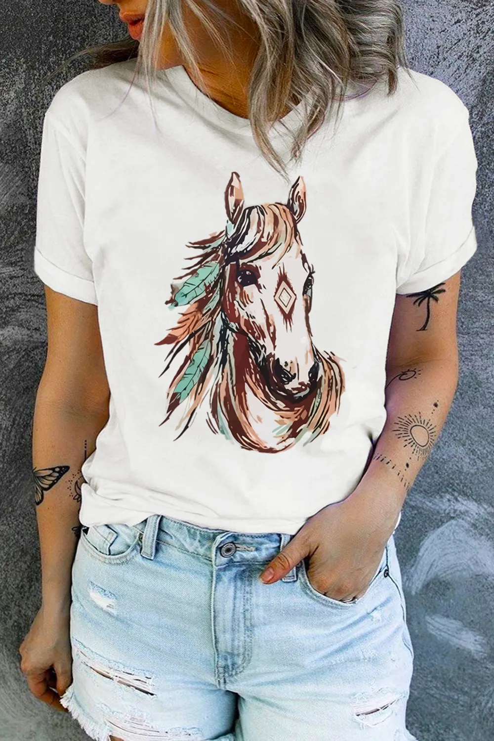 Western Aztec Horse Graphic Tee