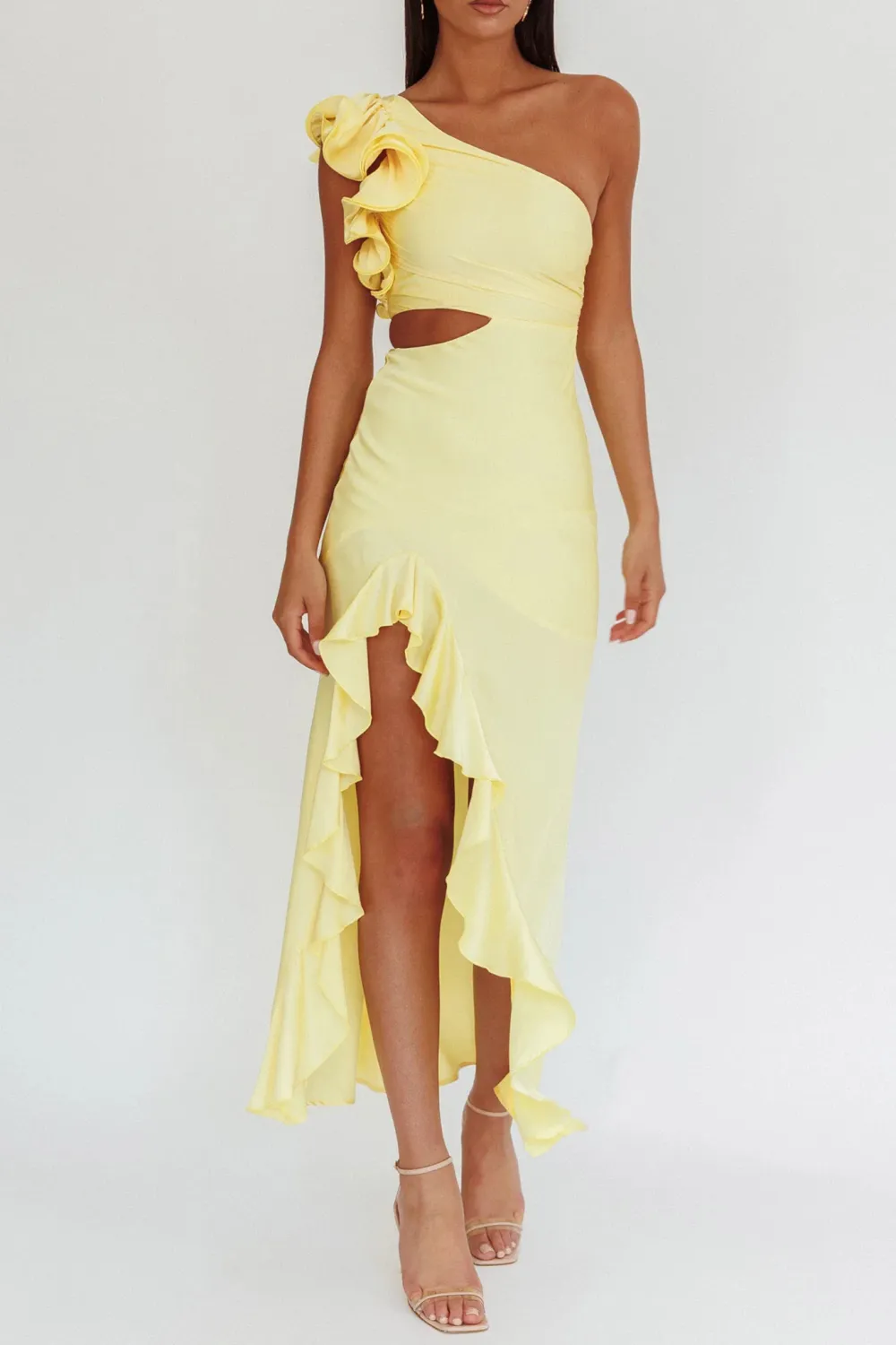 Creative Single-Side Ruffled Artistic Dress