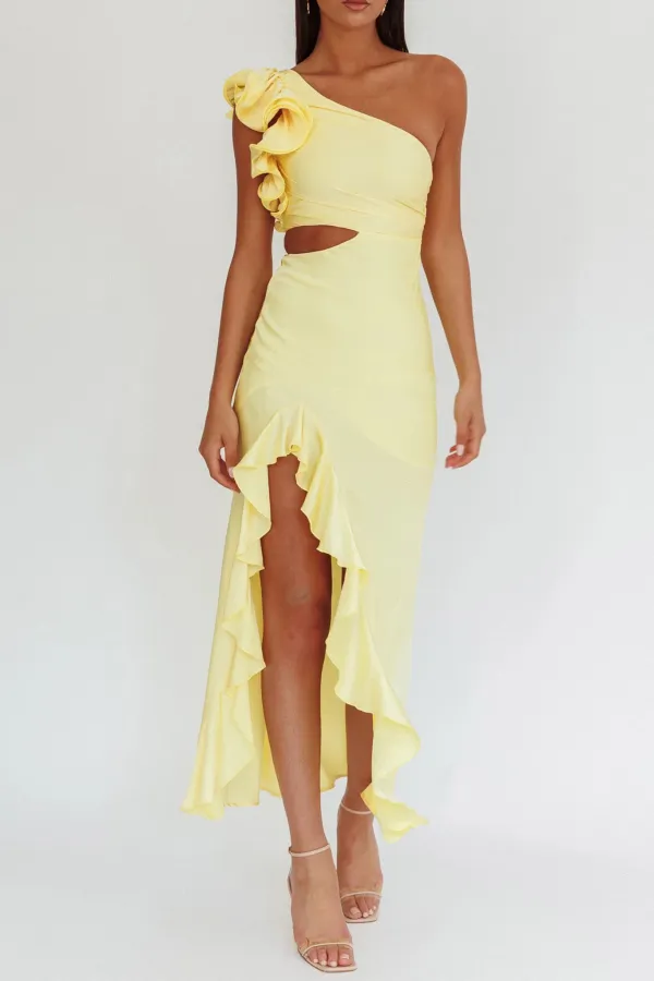 Creative Single-Side Ruffled Artistic Dress