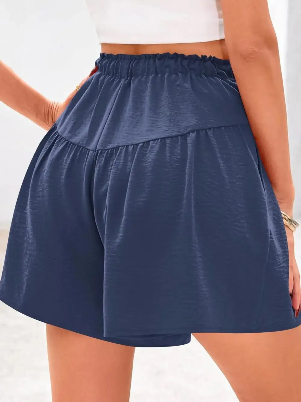 Full Size Casual Drawstring High Waist Relaxed Shorts