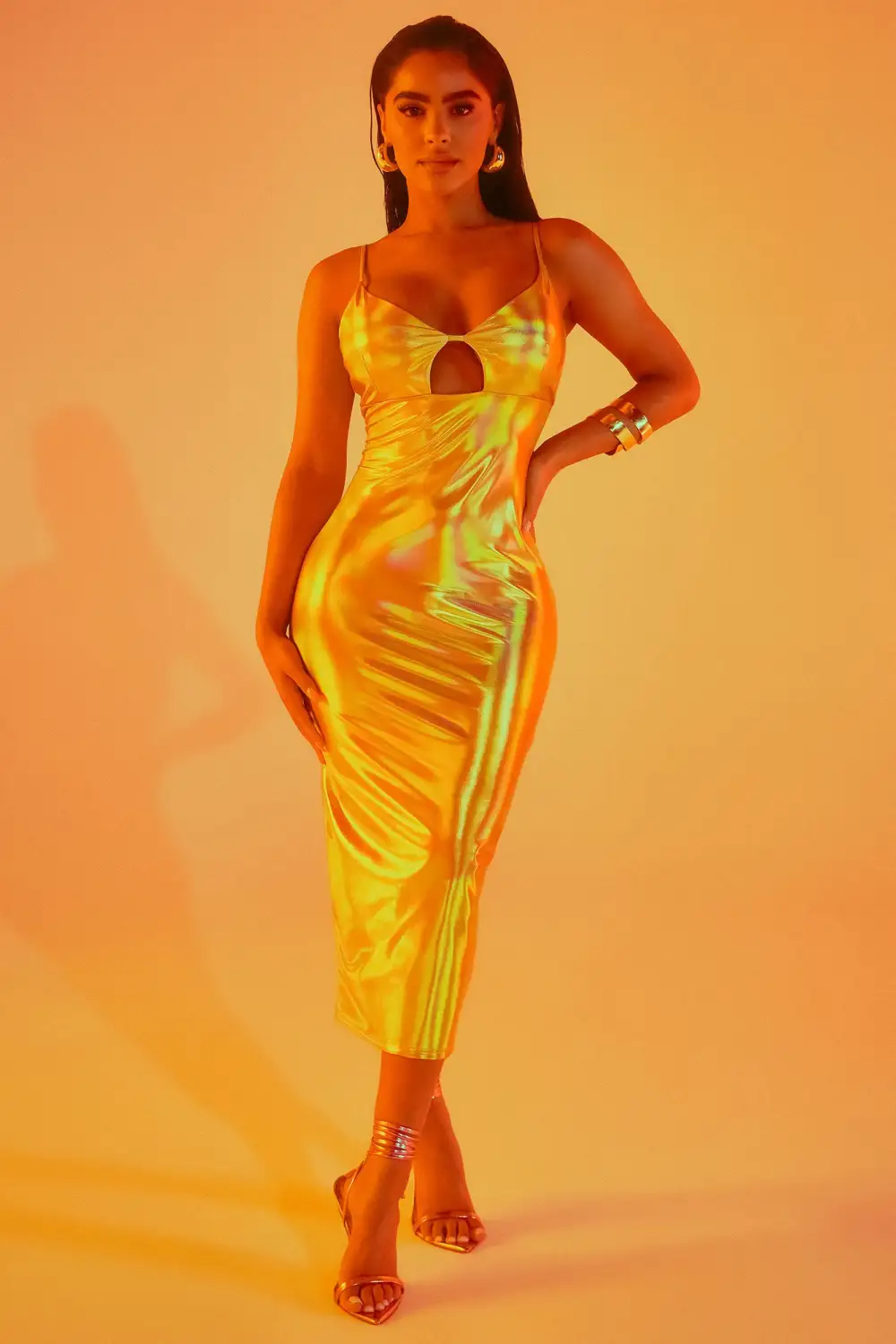 Planet Her Midi Dress - Gold