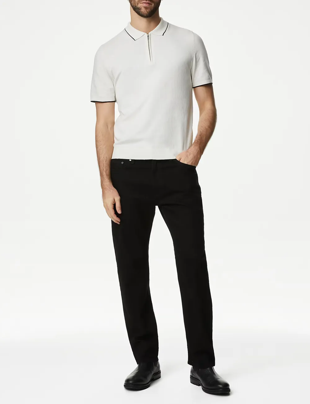 Cotton Rich Tipped Knitted Polo Shirt