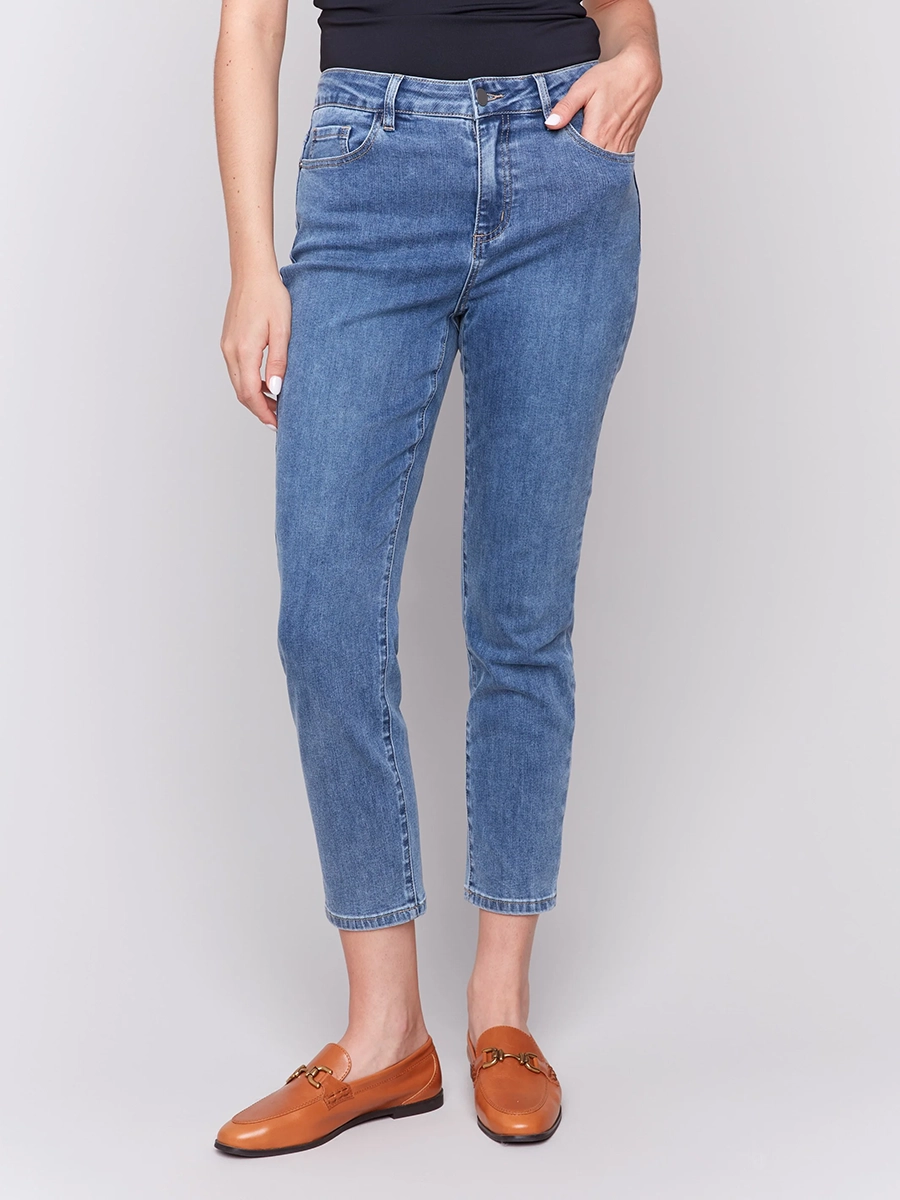 Casual Solid Color Casual Cotton Jeans