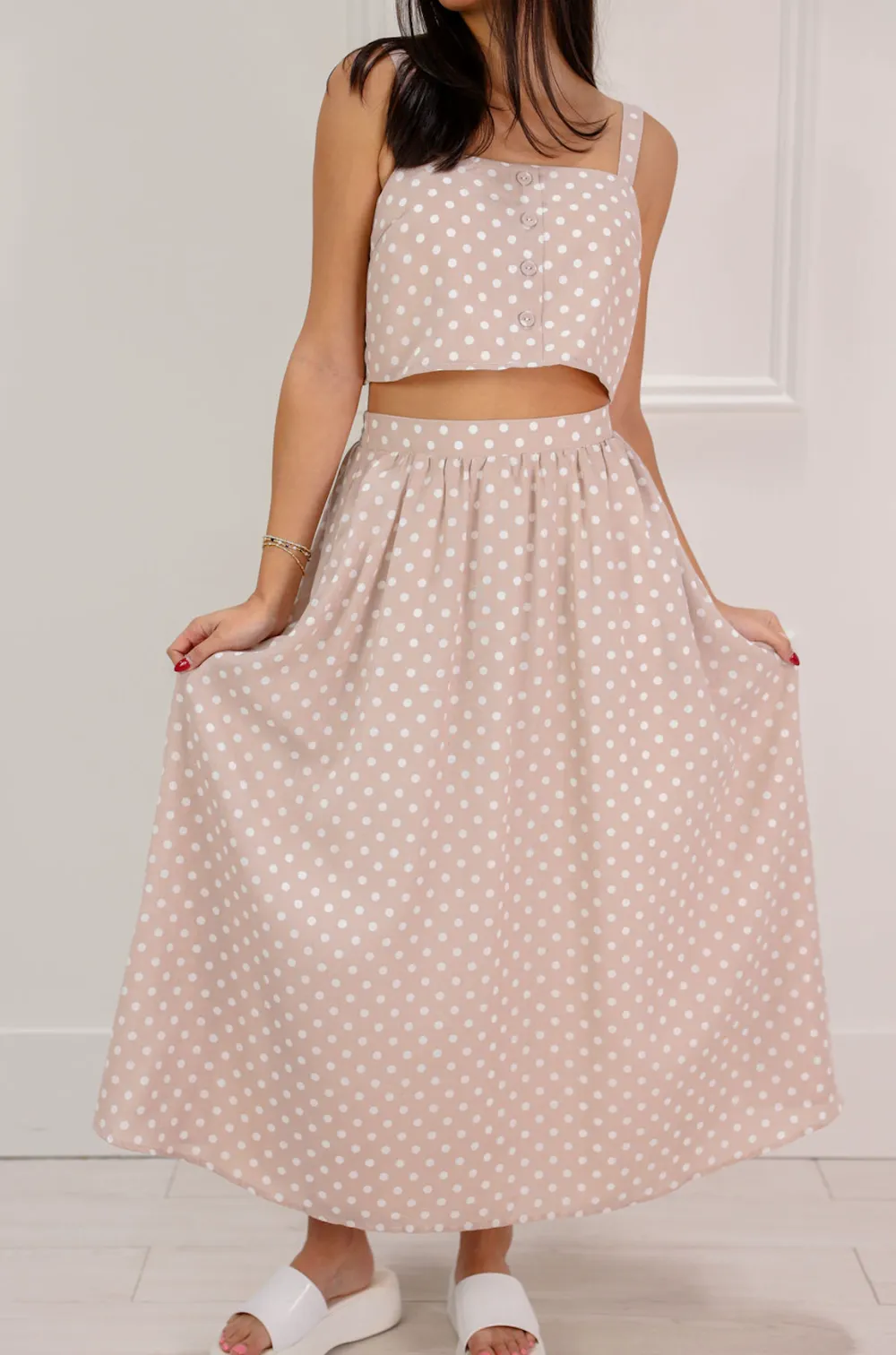 Airy Dot Skirt Set