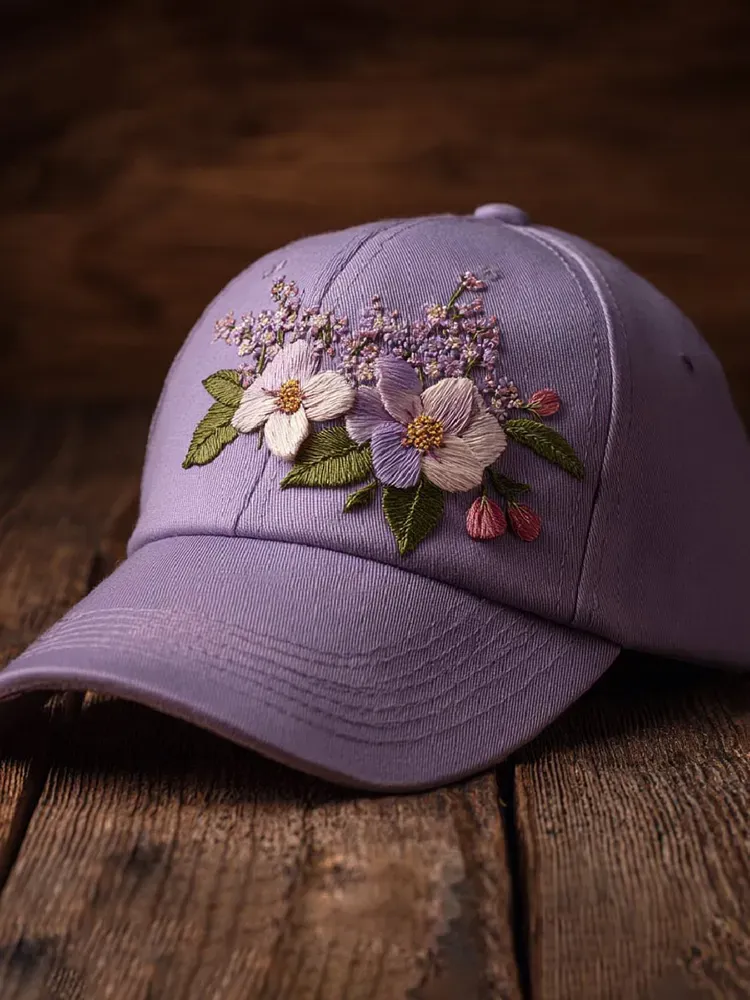 Alzheimer's floral art print baseball cap