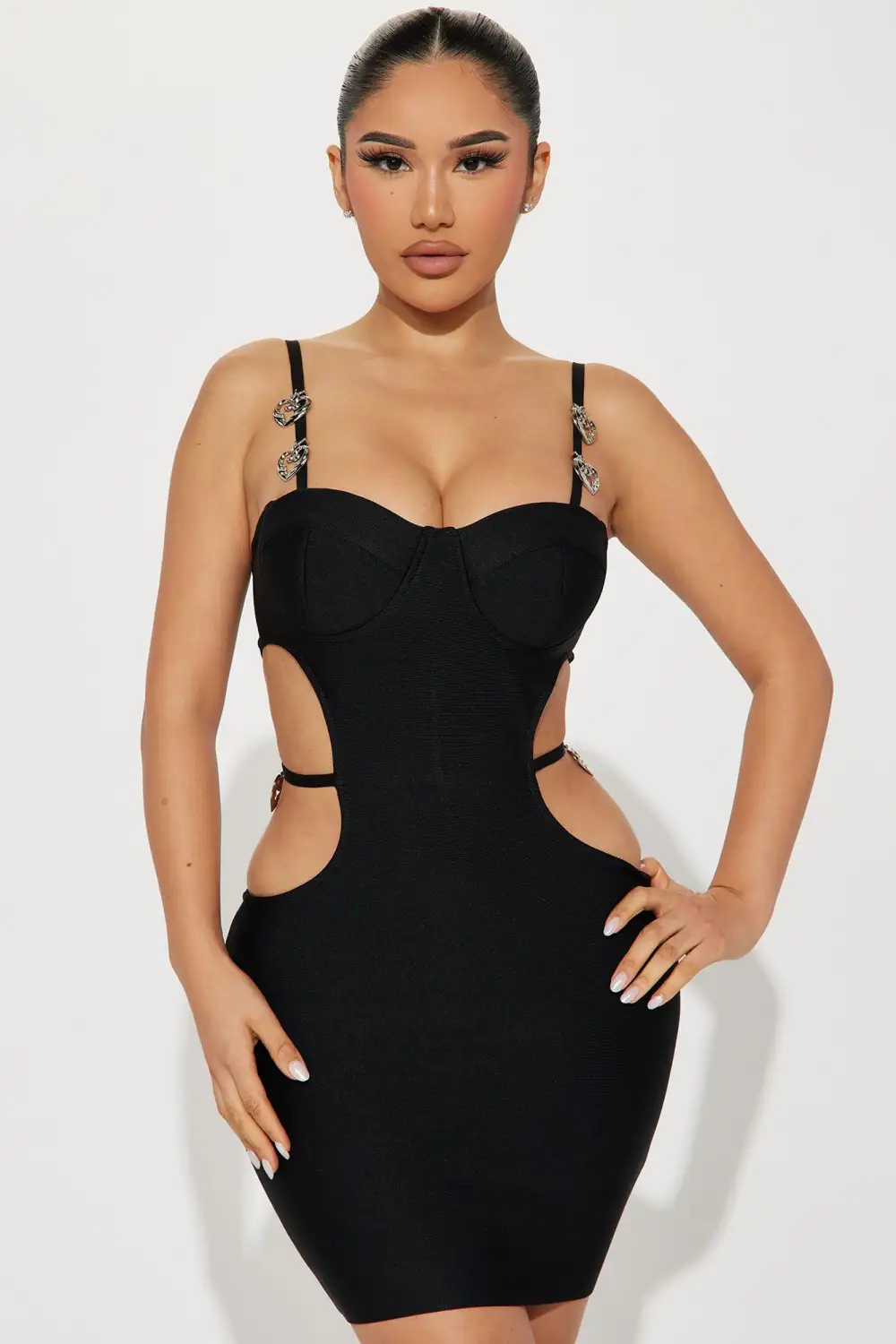 Sweetheart Bandage Mini Dress - Black