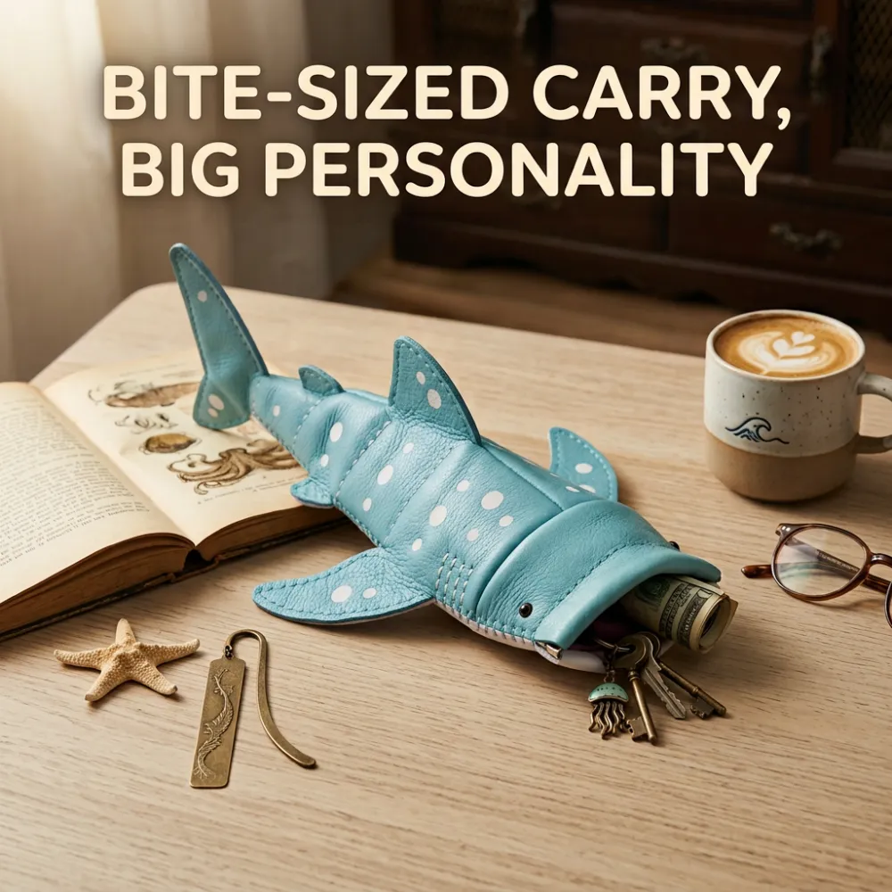 Cute Shark-Shaped Glasses Case Pencil Case Coin Purse