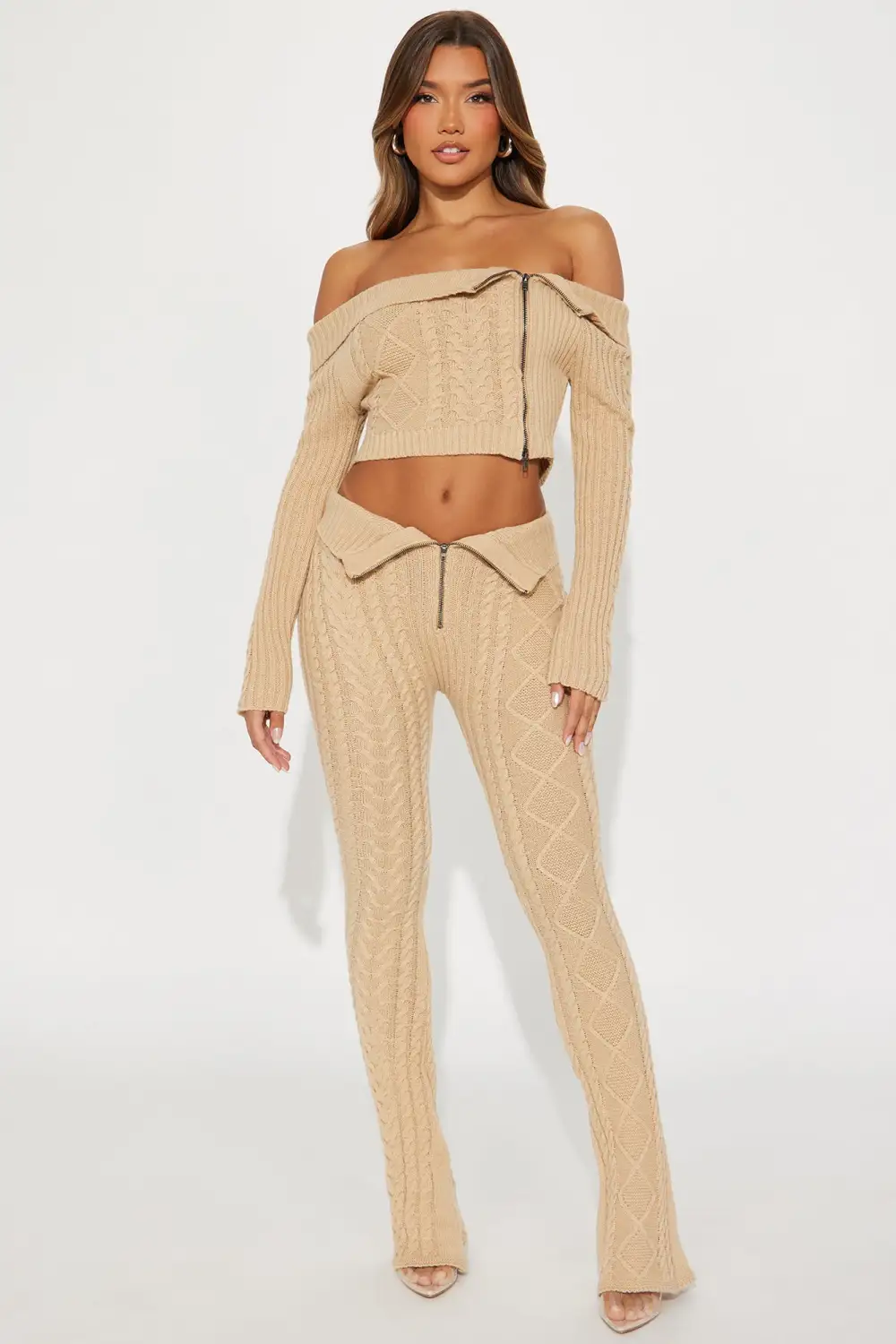 True Desire Sweater Pant Set - Taupe