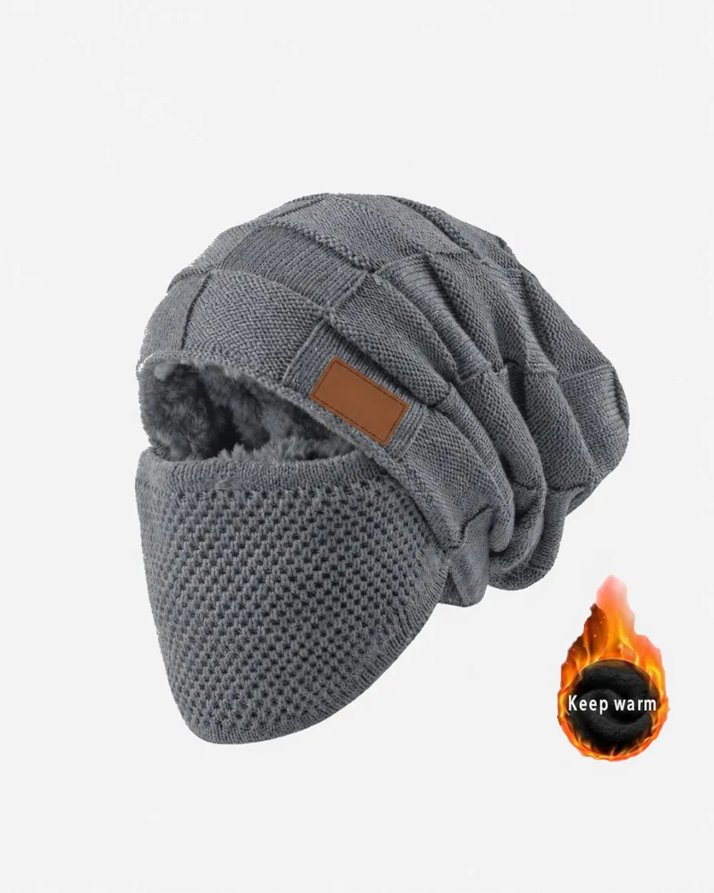Fgorre Warm Knitted Hat & Face Cover – Lightweight Winter Comfort