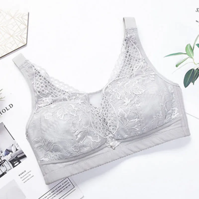 Floral Embroidery Wireless Bra Flower Wirefree Bra