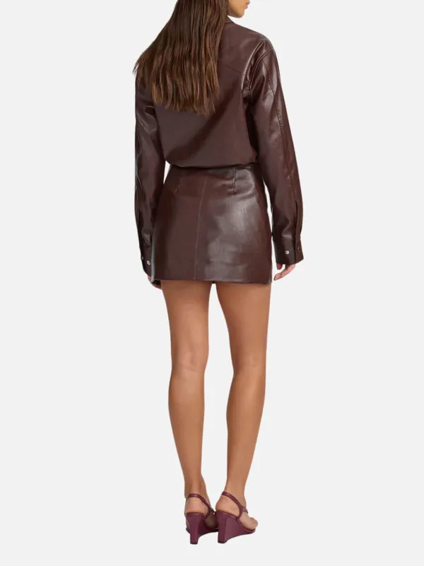 PU Mid-Rise Mini Skirt