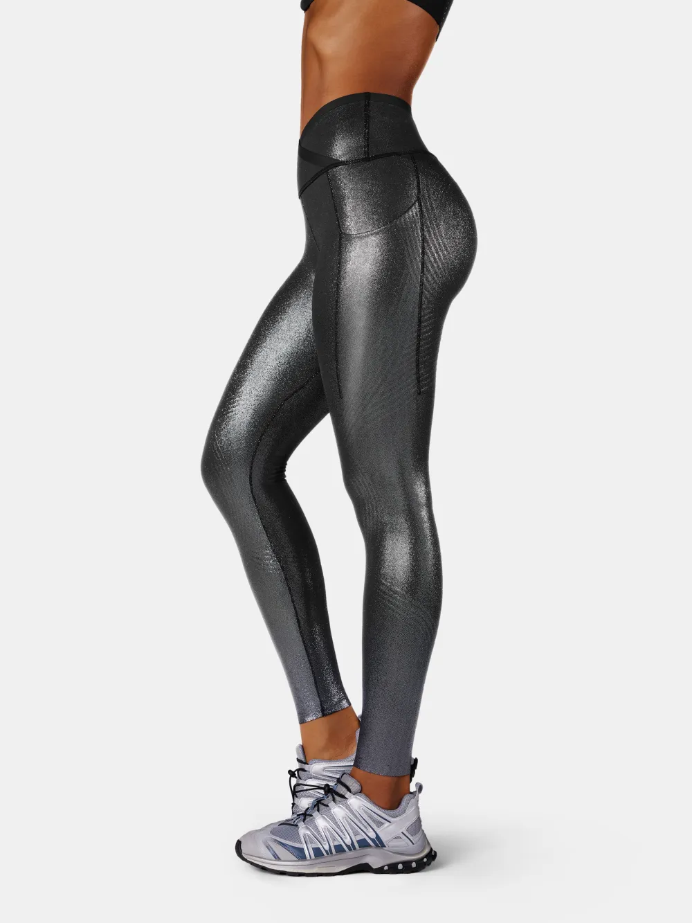 Body Sculpt Faux Leather Side Pocket Leggings