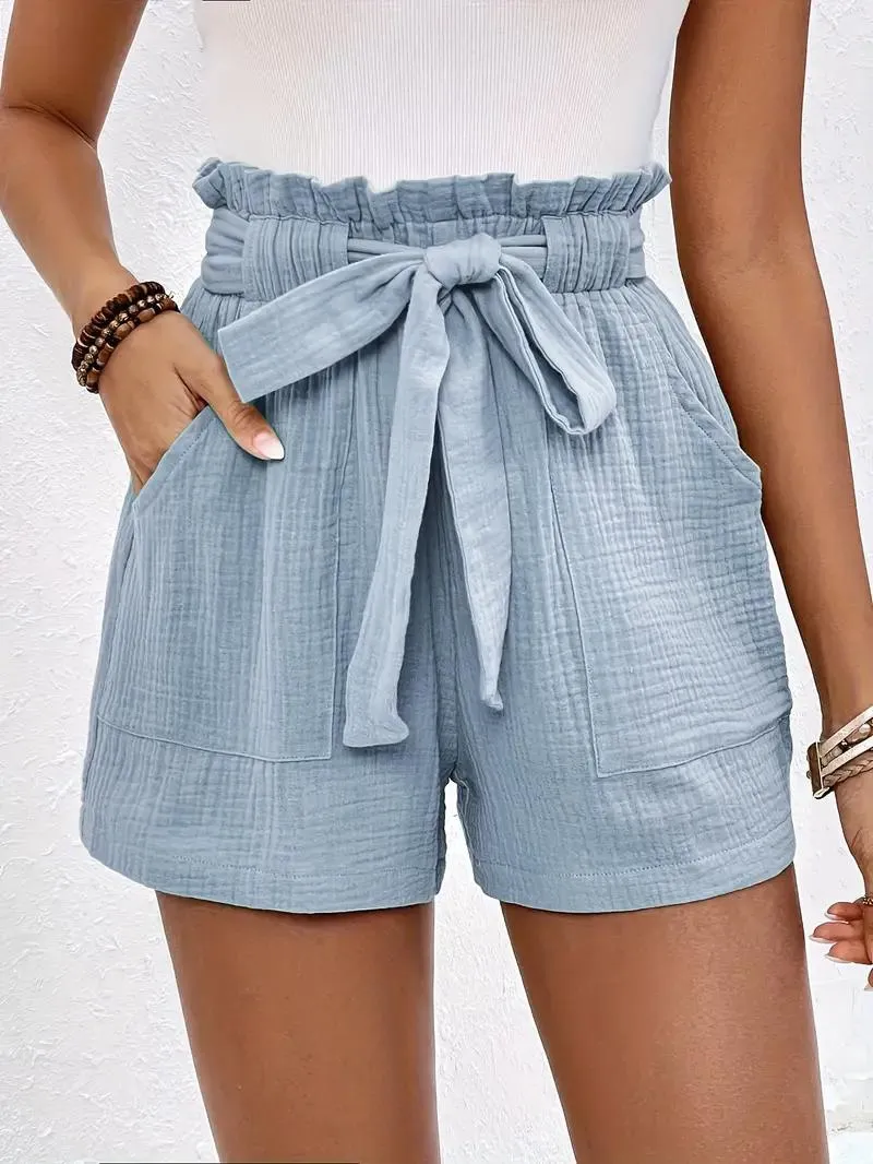 High Waisted Belted Shorts