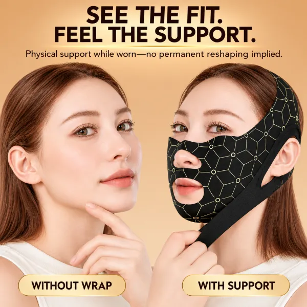 Anti-Slip Face Slimming Bandage V-Line Lifting Tightening Facial Mask for Nasolabial Folds Sagging Face Sculpting Double Chin Lift Face Band