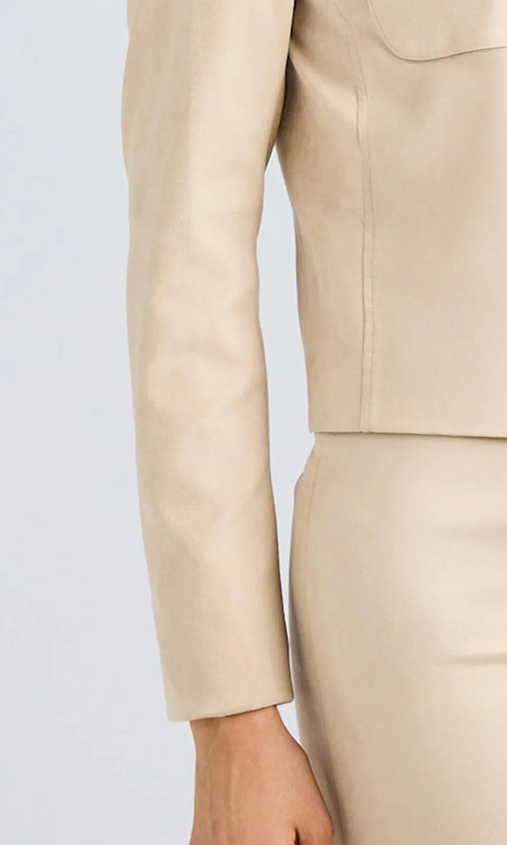 Beige Vegan Suede Jacket