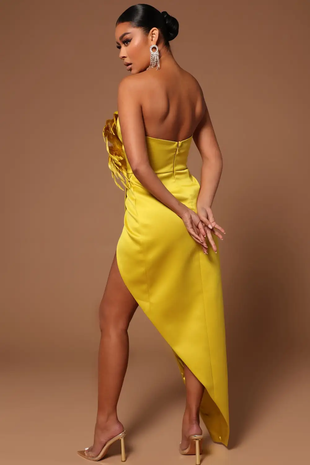 Jaqueline Asymmetrical Maxi Dress - Chartreuse