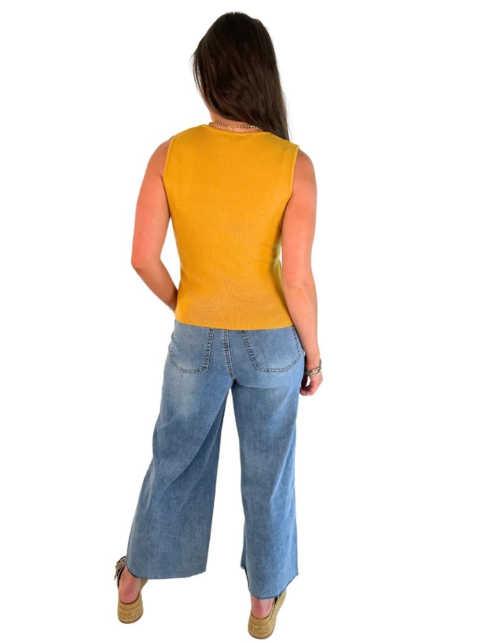 Square Neck Tank Mustard